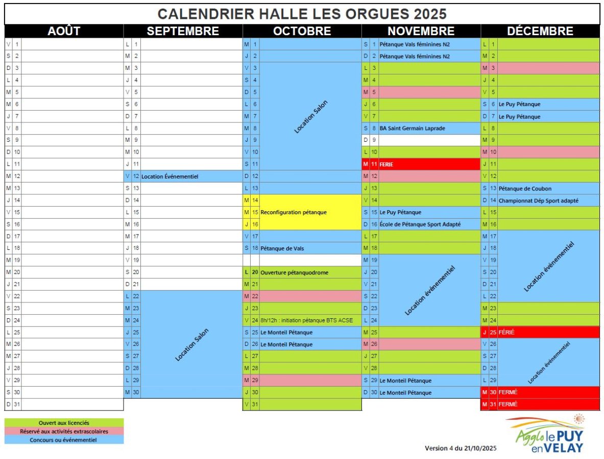 Calendrier 2025