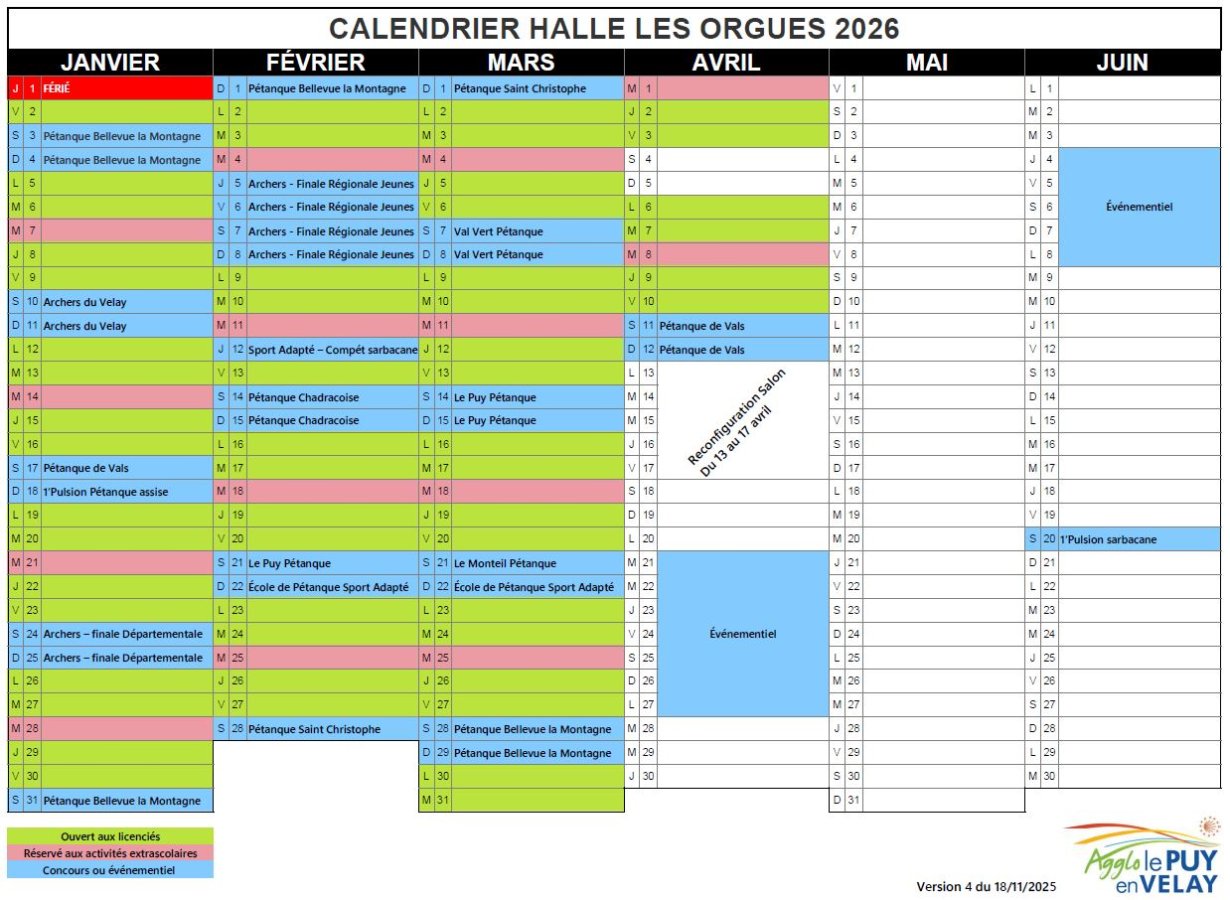 calendrier 2026